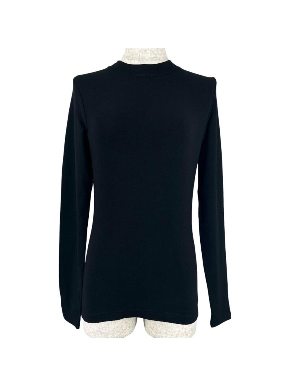 Balenciaga Cotton Mock Neck Long Sleeve T-Shirt Black